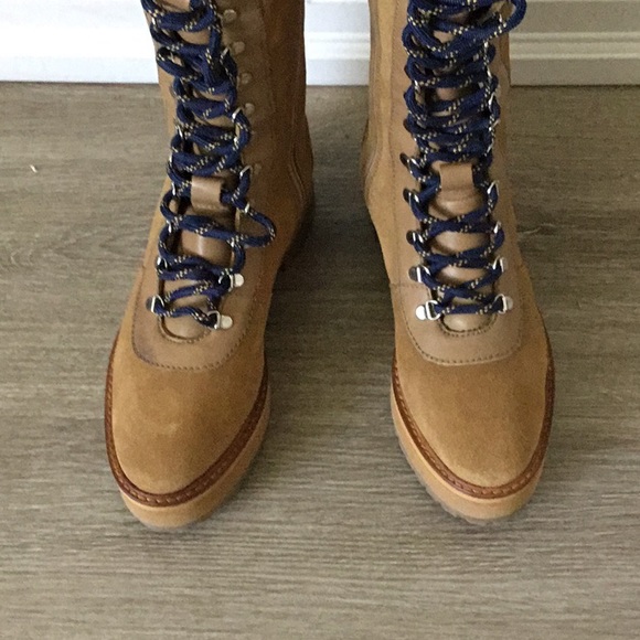 H&M knee high lace up real Suede Tan Boots - Picture 4 of 11